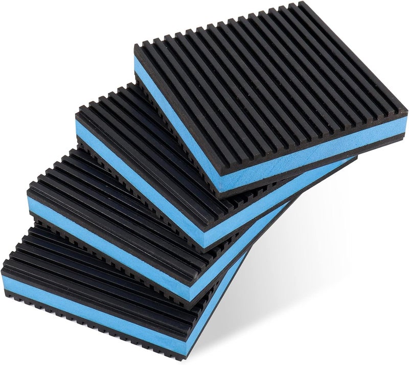Powrocket 4 Pack Rubber Anti Vibration Pads,3 x 3 x 7/8 inches Heavy Duty EVA Isolation Mats for Air Conditioner,HVAC System,Compressors,Washer and Dryer Blue - Image 1